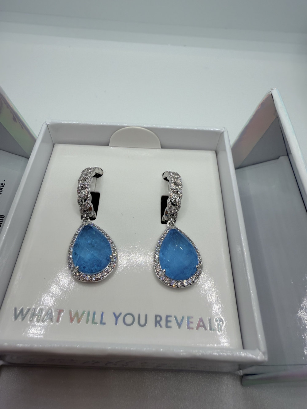 Teardrop Color Changing Dangle Earrings with Silver Accents